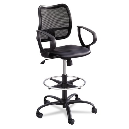Safco Black Chair, Seat: 17-1/2" L 49-1/2" H, Vinyl Seat, Vue Series 3395BV